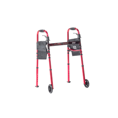 5 DELUXE FOLDING TRAVEL WALKER WITH 5" WHEELS - Image 1