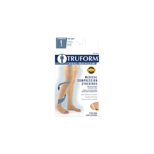 0868 THIGH HIGH - SILICONE DOT TOP, OPEN TOE 20-30 MMHG (7) 0868 / THIGH HIGH - SILICONE DOT TOP, OPEN TOE / 20-30 MMHG - Image 1