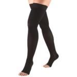0848 / THIGH HIGH, SILICONE DOT TOP, OPEN TOE / 30-40 MMHG