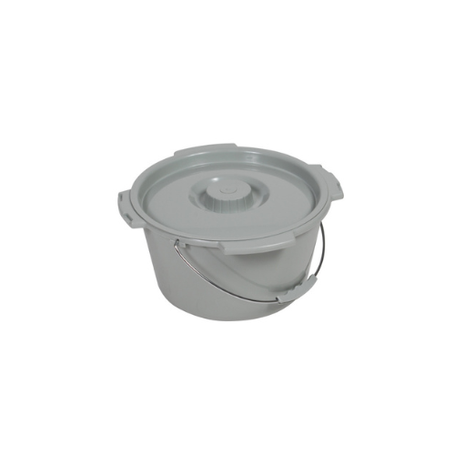 Commode Bucket with Metal Handle and Cover, 7.5 Quart (3) Commode Bucket with Metal Handle and Cover, 7.5 Quart - Image 1