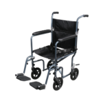 Deluxe Fly-Weight Aluminum Transport Chair with Removable Casters - Image 2
